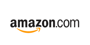 The image shows the logo of Amazon.com, featuring a black text and an orange arrow underneath pointing from the letter 'a' to 'z'.